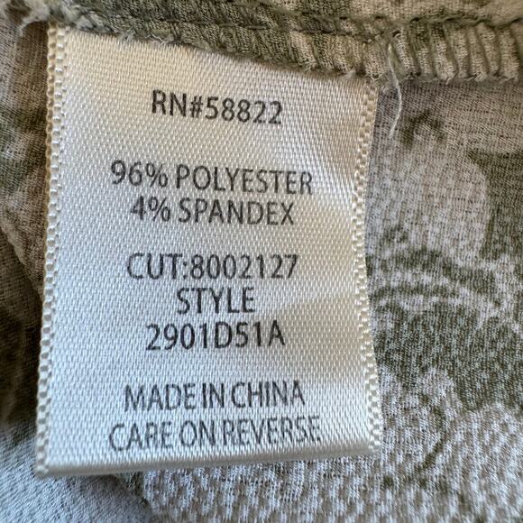 Max Studio Green Floral Ruffle Tulip Sleeve Midi Wrap Belted Dress- Med- Cottage - Picture 11 of 12